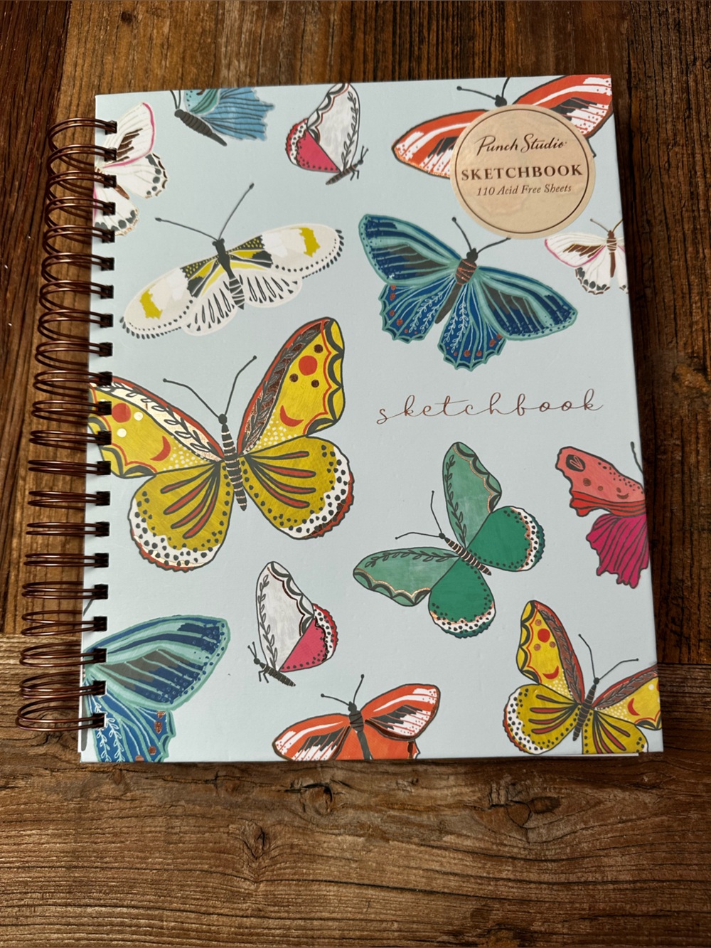Sketchbook Notebook with Colorful Butterfly Cover - Multi-Color